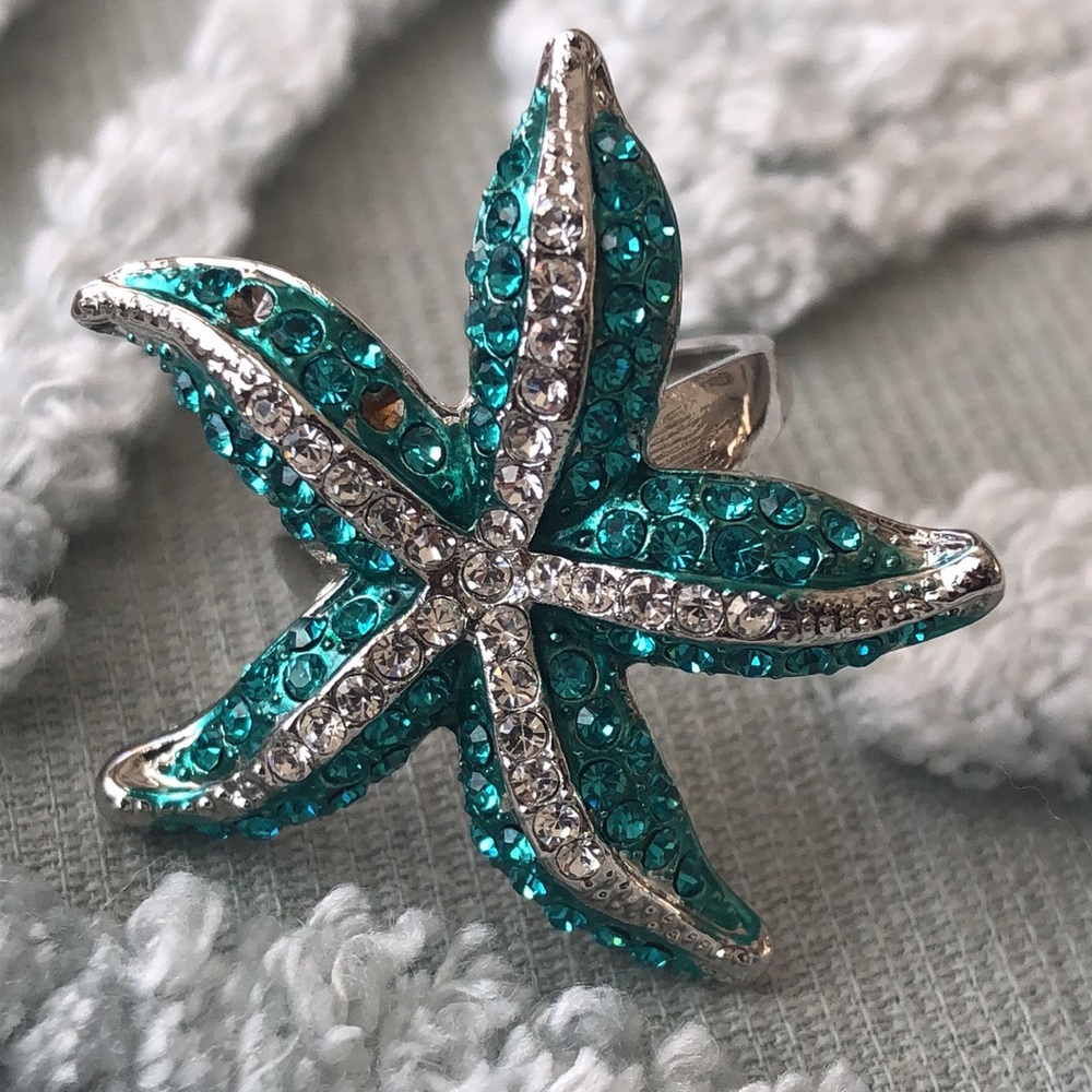 swarovski star ring blue